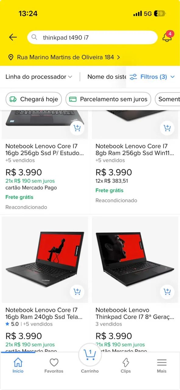 Notebook thinkpad 24Gb ram, SSD m2 480 
