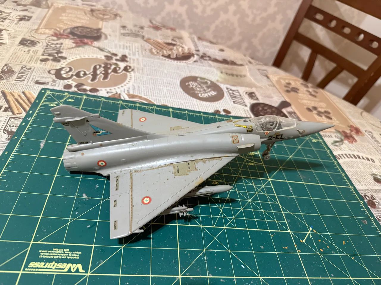 Maquete de avião Mirage 2000C escala 1/48 - montagem em 1991