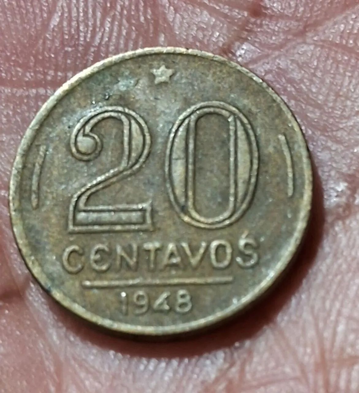 Moeda Antiga de 20 Centavos 1948 - Rui Barbosa 