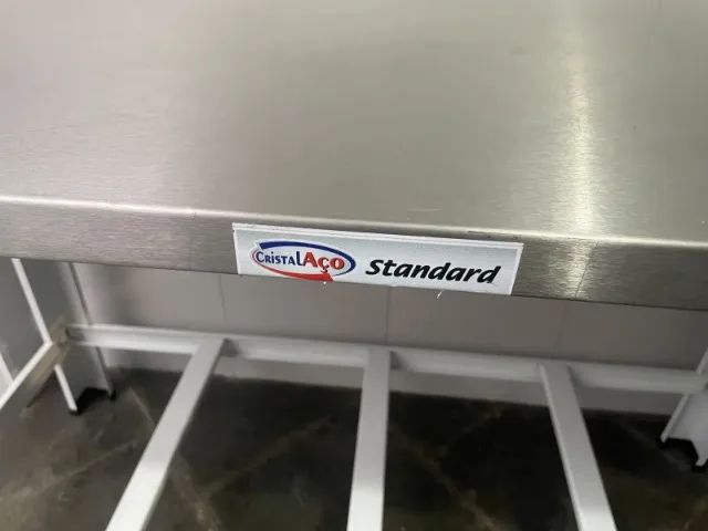 Mesa de Inox Cristal Aço Standard Muito Resistente - Foto 4