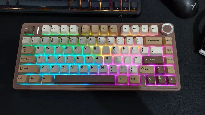 Teclado Mecânico Aula F75 White-Brown - Foto 4
