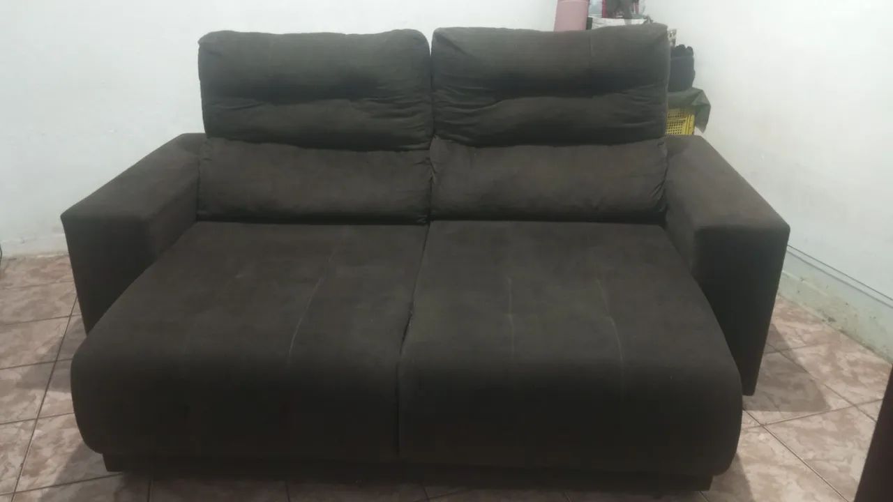 Sofá retráti el reclinável marrom 2 lugares - Foto 5