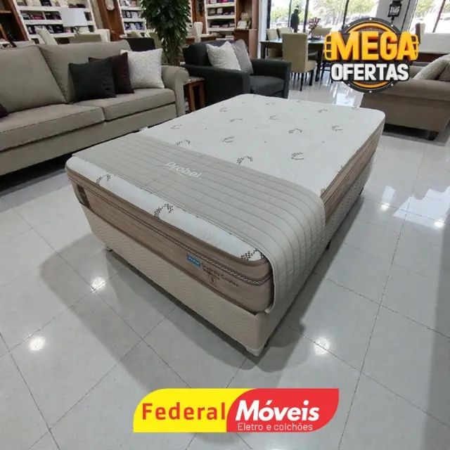 Cama Box Casal 1,38m Base + Colchão c/ Molas MAIS VENDIDO