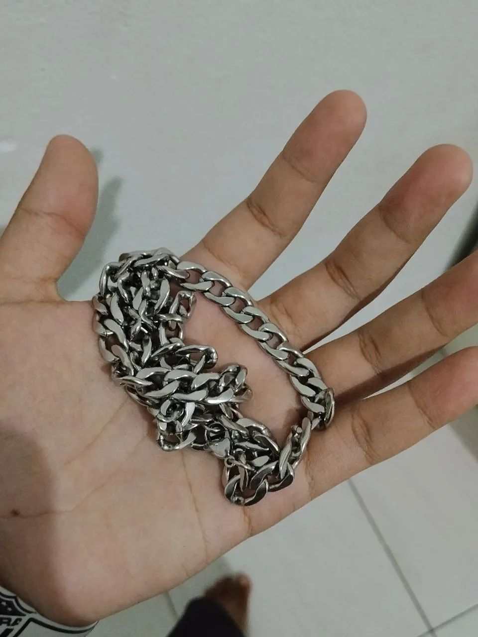 Cordão de prata aço inoxidável 