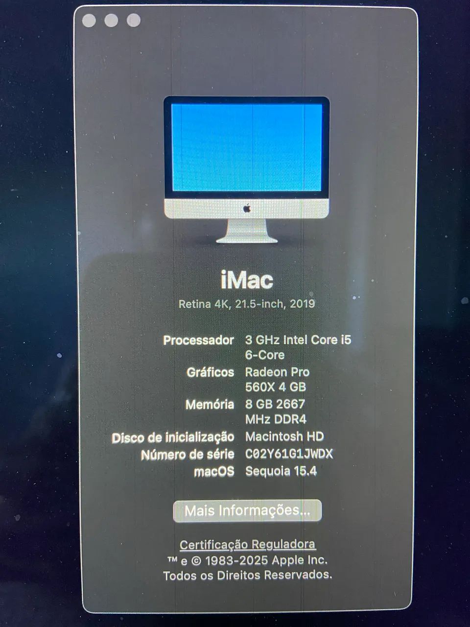 iMac 21polegadas 2019 + mouse e teclado Apple - Computadores e