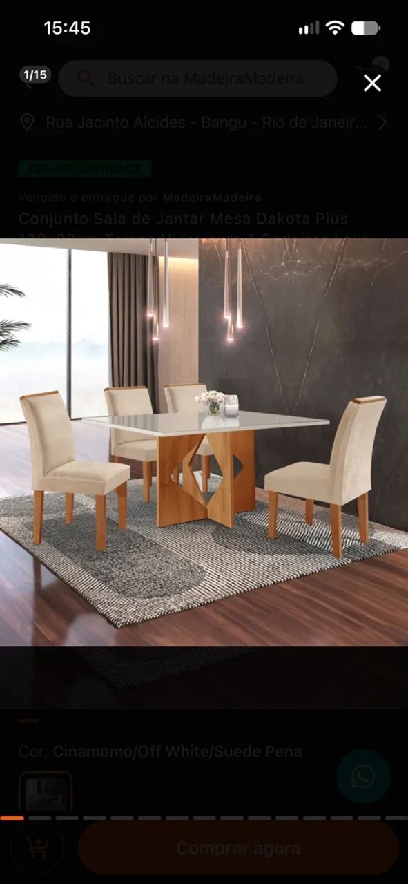 Mesa de jantar 4 cadeiras  - Foto 4