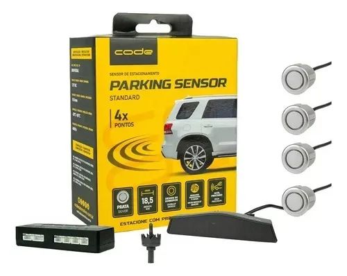 Sensor Estacionamento 4 Pontos Prata Com Display Code - Foto 2