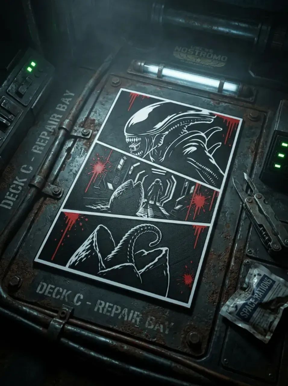 Arte Alien Oitavo passageiro xenomorfo 15X22cm - Foto 2