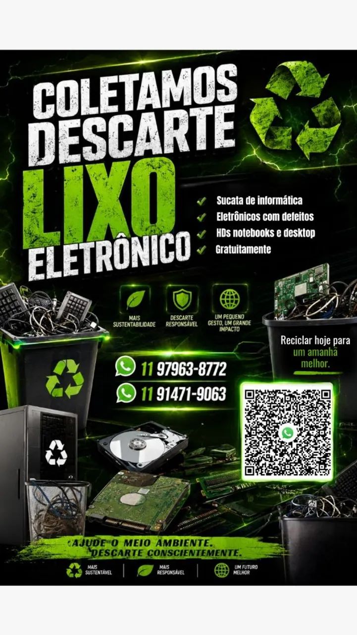 Coleta De Lixo Eletrônico Empresarial - Retiramos No Local HDs e SSDs
