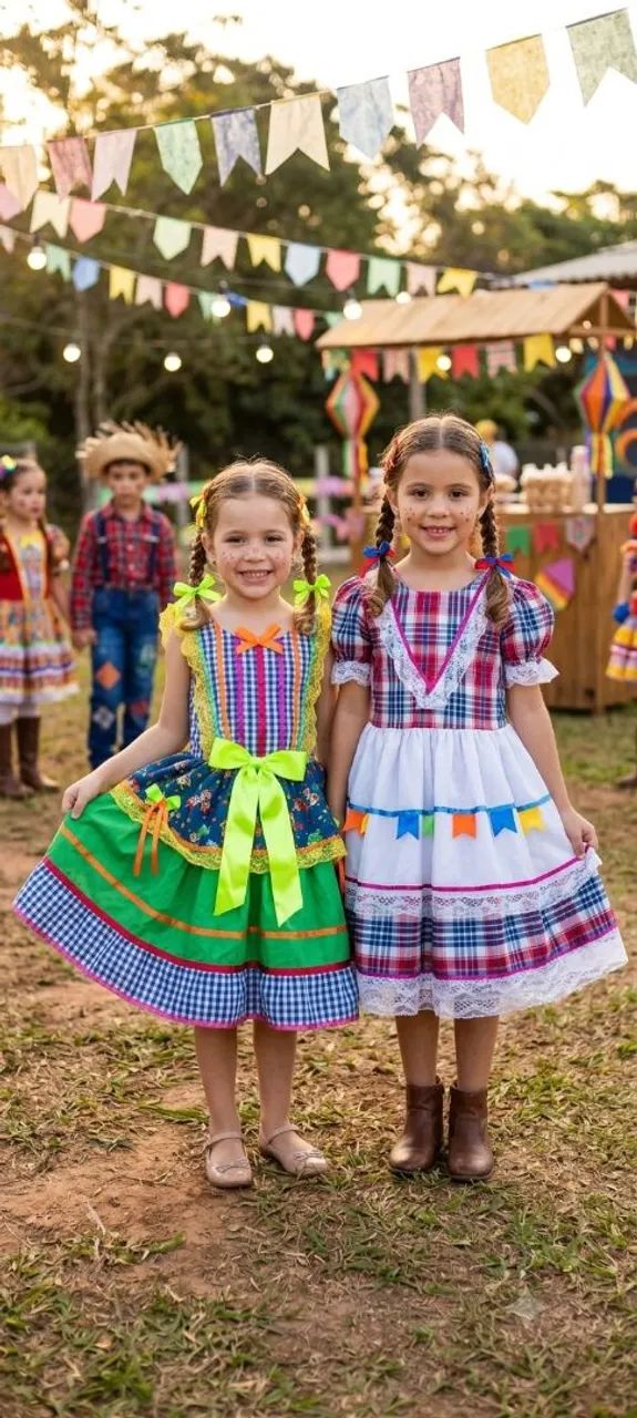 Vestido junino infantijuvenil