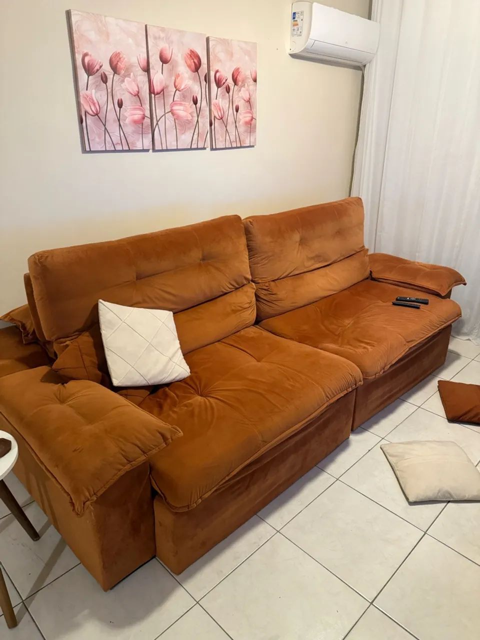Sofá Retratil Superconfortável e Macio de Veludo