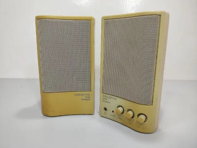 Par De Caixas Som Creative Cs120 Retro Pc Vintage Bdb Branco 127/220v (Usado)