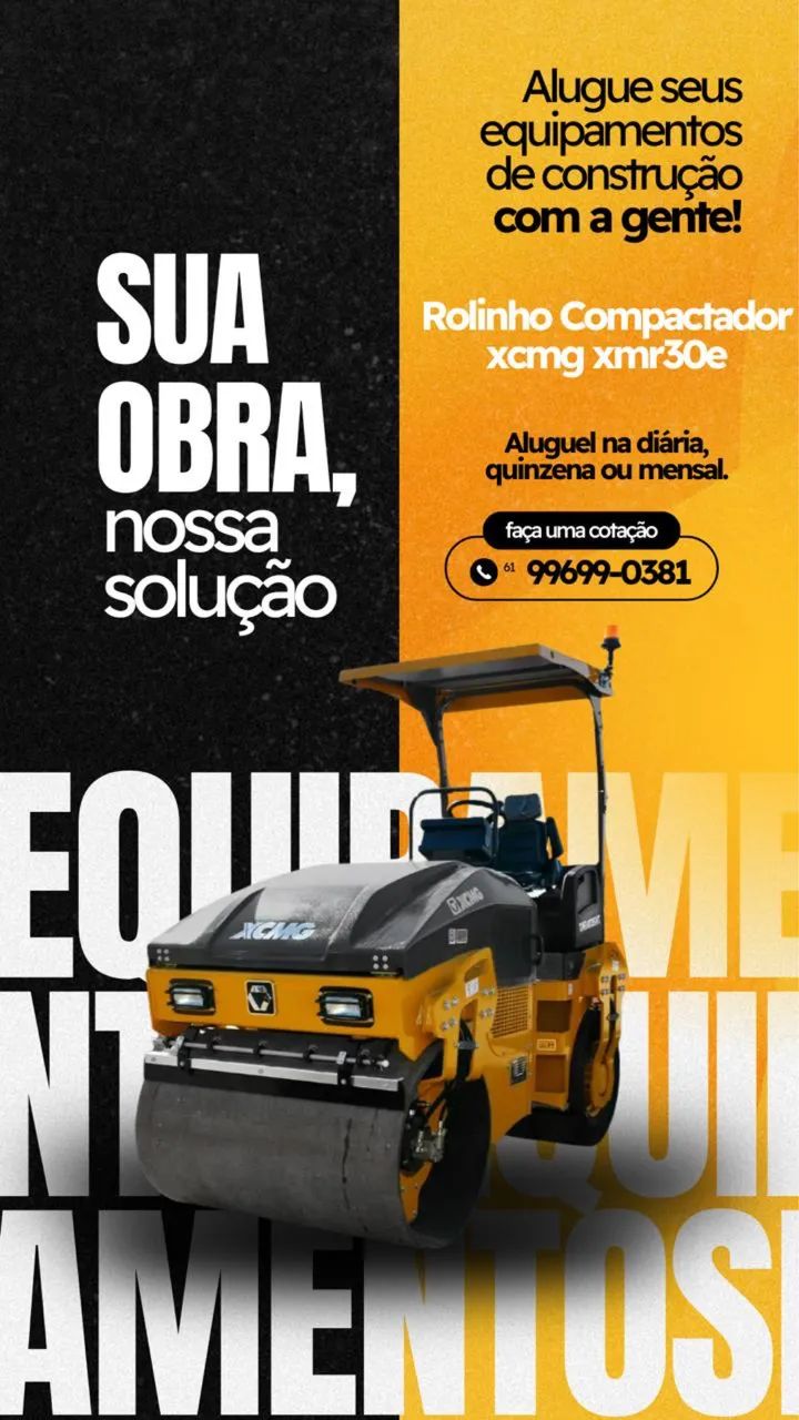 Mini rolo compactador e rolo compactador traçado 