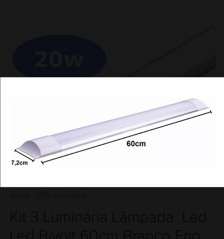 Luminária slim led Branco Frio 20w - Foto 2