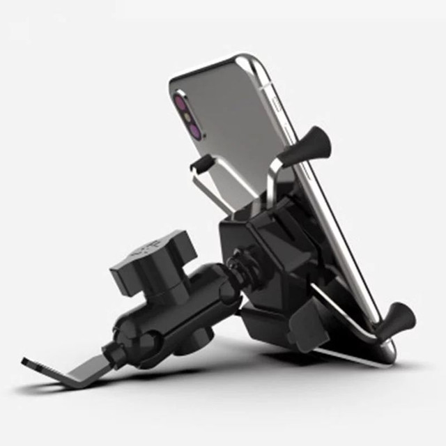 Suporte universal de celular para motocicleta, suporte com carregador usb rotação