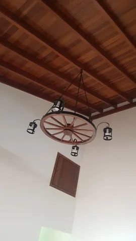 Luminária roda de carroça pendente  - Foto 5