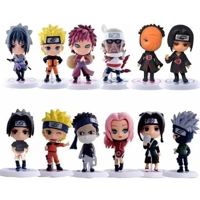 Kit 12 Boneco Naruto Hinata Sasuke Itachi Action Figure 8cm