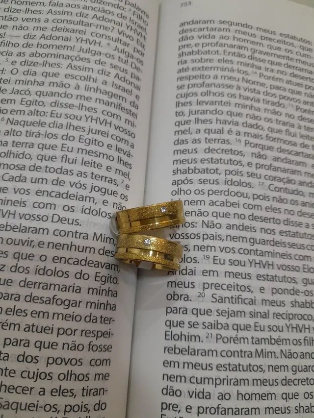 Alianças trio com solitário  - Foto 4