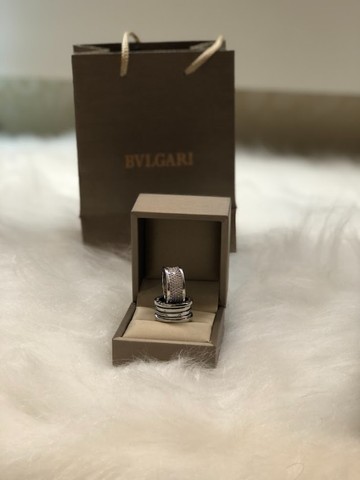Aneis bvlgari alianças de luxo com caixa preta brinde - Foto 5