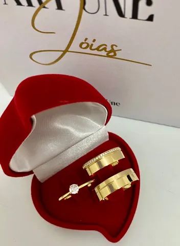 Modelos de aliança em ouro 18k - Foto 2