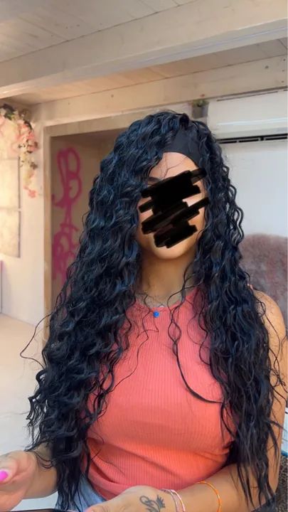 Wig com bandana 60cm