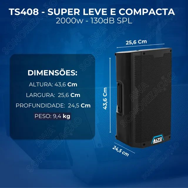 Caixa Profissional TS408 2000w 130spl ( A ÚNICA 220V DO BRASIL) - Foto 4