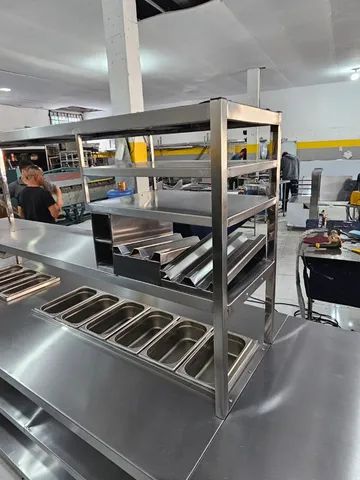 Bancada inox-Linha de montagem para hamburgueria, pizzaria  - Foto 2
