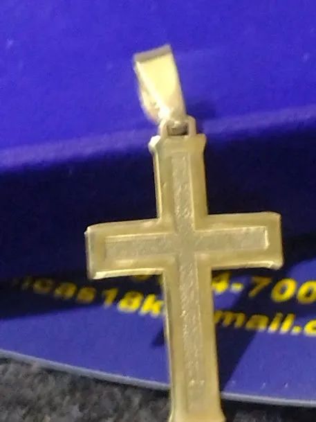 Pingente Ouro 18 kilates Cruz Lisa e Fosca 15 mm Peso 1.50 Gramas                          - Foto 3