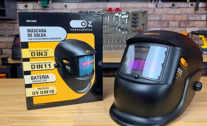 Mascará de Solda Profissional Soldador com Escurecimento Automático Din3 ao Din11
