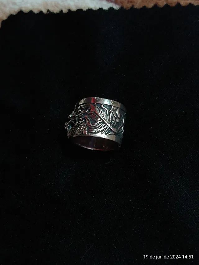 ANEL DRAGÃO CHINÊS PRATA 950!!! - Foto 4