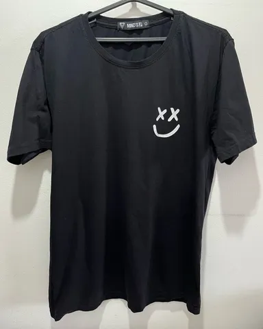 Camisa Preta Smile Branco