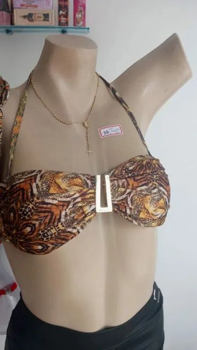 Biquíni Floral com Top Tomara que Caia e Calcinha de Amarrar - Foto 2