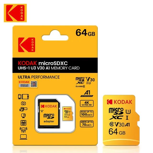 Cartão De Memória Micro Sd 64gb Classe 10 Micro Sdxc V30 Kodak Original Ultra Performace
