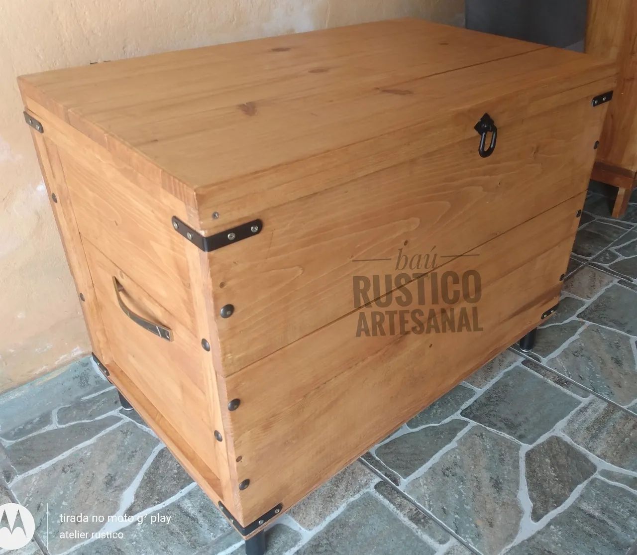 Baú rustico em madeira de pinus  - Foto 3