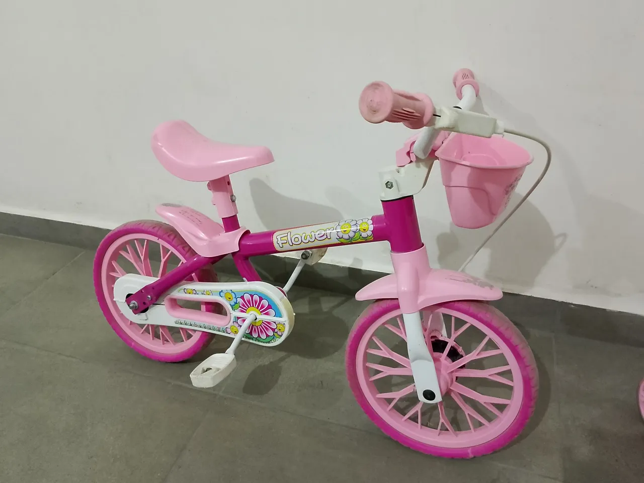 Bicicleta Infantil Rosa Flower