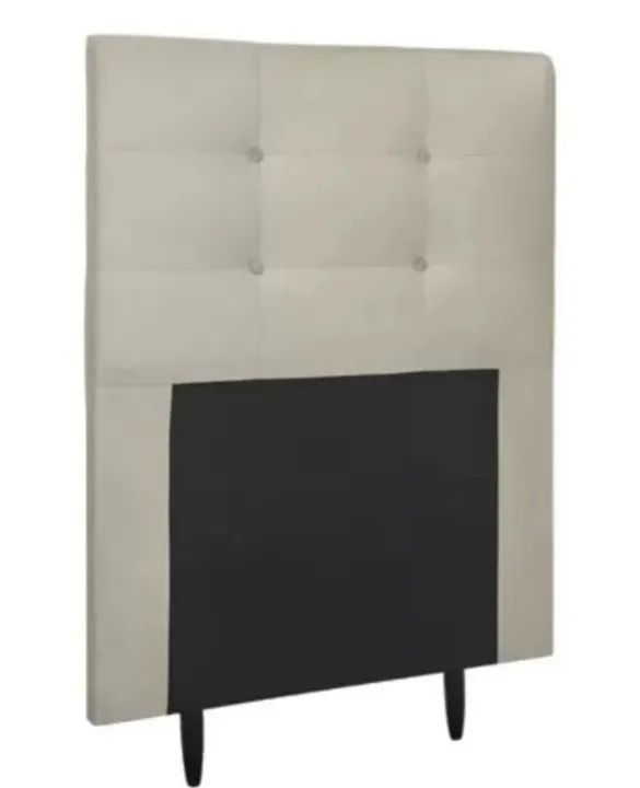 Cabeceira de Cama solteiro em Suede Bege - Foto 2