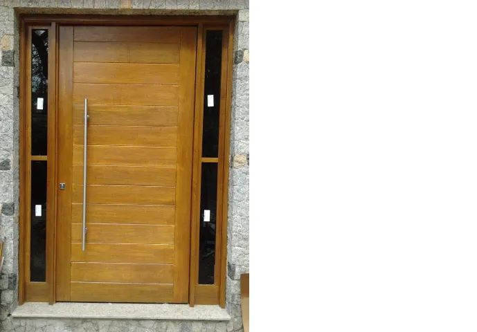 Porta de entrada de madeira - Foto 2