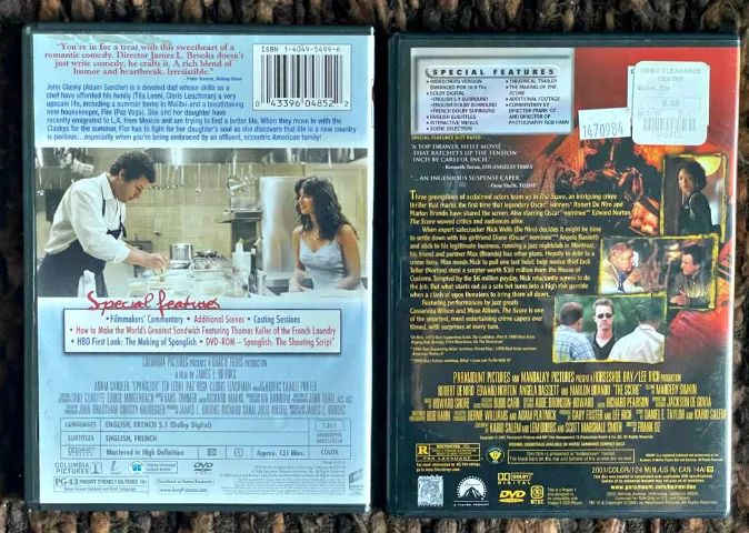 2 DVD SPANGLISH ESPANGLÊS ADAM SANDLER e THE SCORE A CARTADA FINAL ROBERT DENIRO IMPORTADO - Foto 3