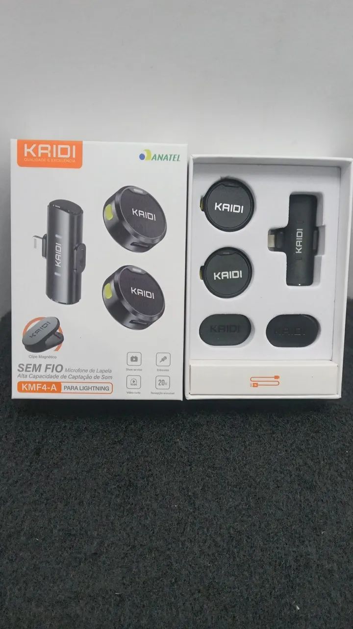 MICROFONE LAPELA DUPLO KAIDI KMF4-A LIGHTNING . * NOVO * - Foto 2