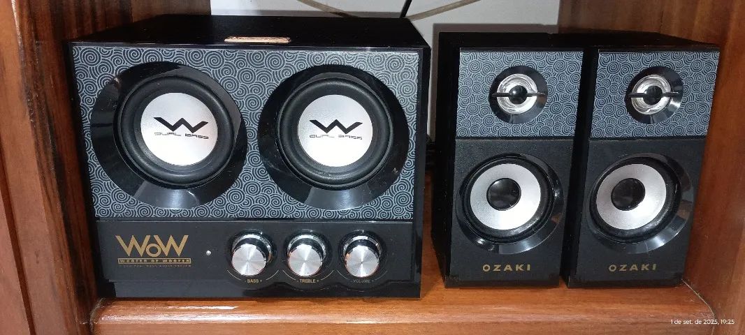 Caixa de Som Ozaki Wooden Subwoofer (25W RMS) Dual Bass 2.2 CH, Potência de saída do woofe - Foto 4