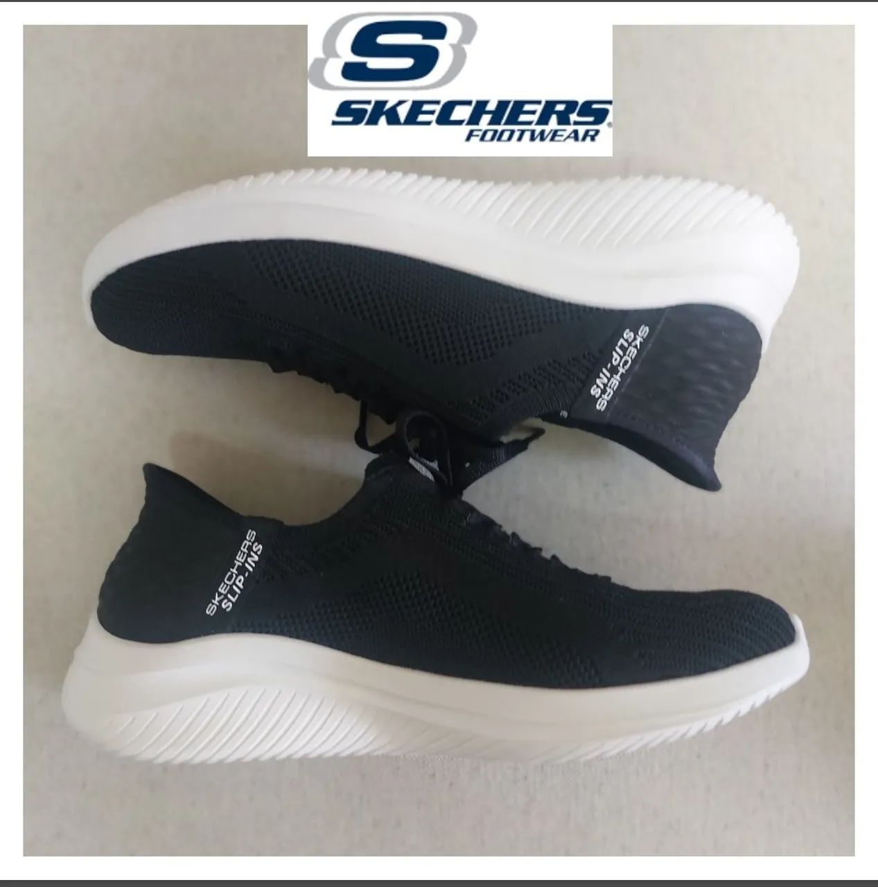 Tênis Skechers Slip-ins Preto e Branco