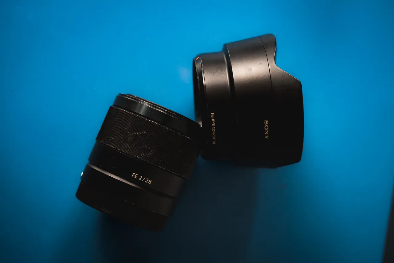 Lente Sony 28mm com Fisheye