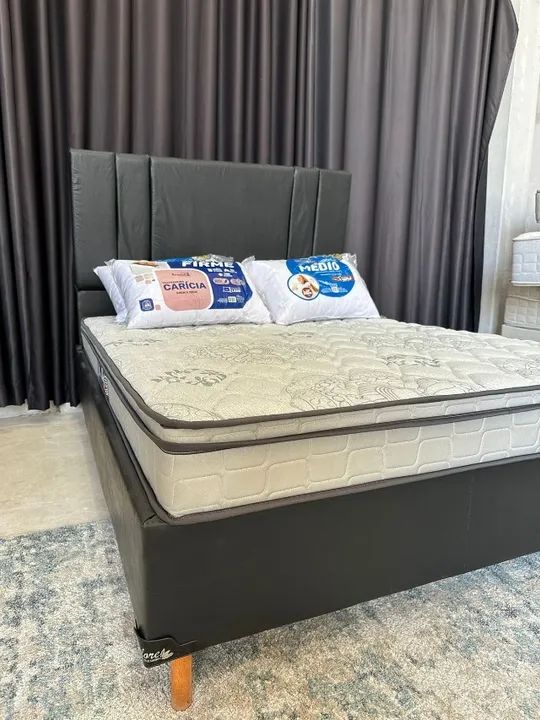 Cama Box Casal + Colchao Novo - Foto 3