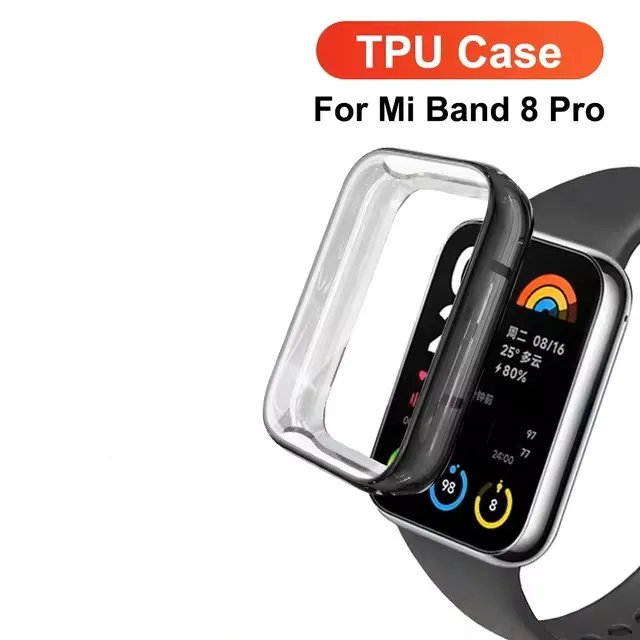 Protetor de tela para xiaomi mi band 8 pro, vidro temperado black