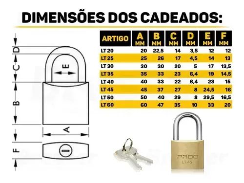 CADEADO PADO LT-45 MM - Foto 3