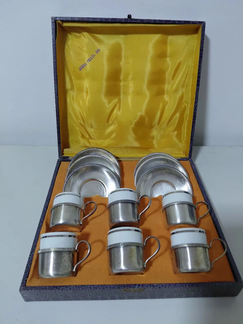 Conjunto de café em prata e porcelana  - Foto 2