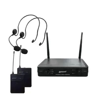 Microfone Headset Sem Fio Duplo Uhf Lexsen Lm502-hh