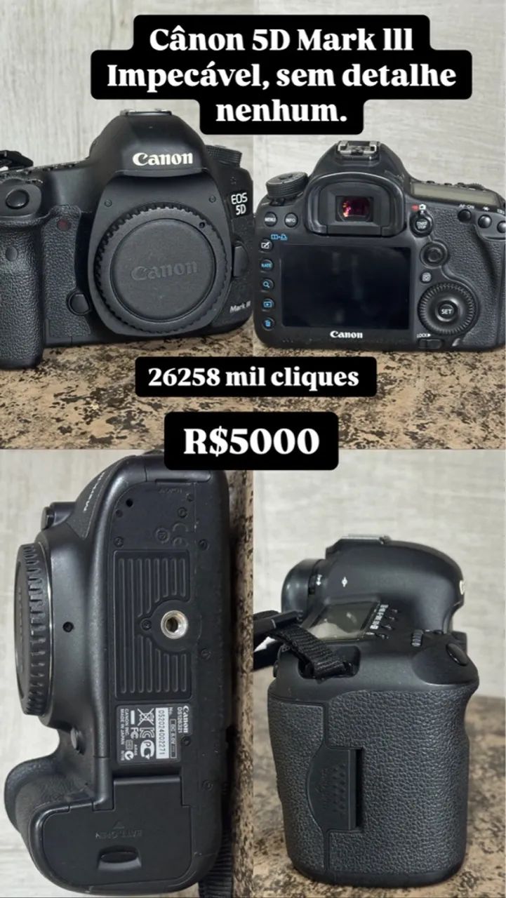 Canon 5D Mark III Impecável - 26.258 cliques