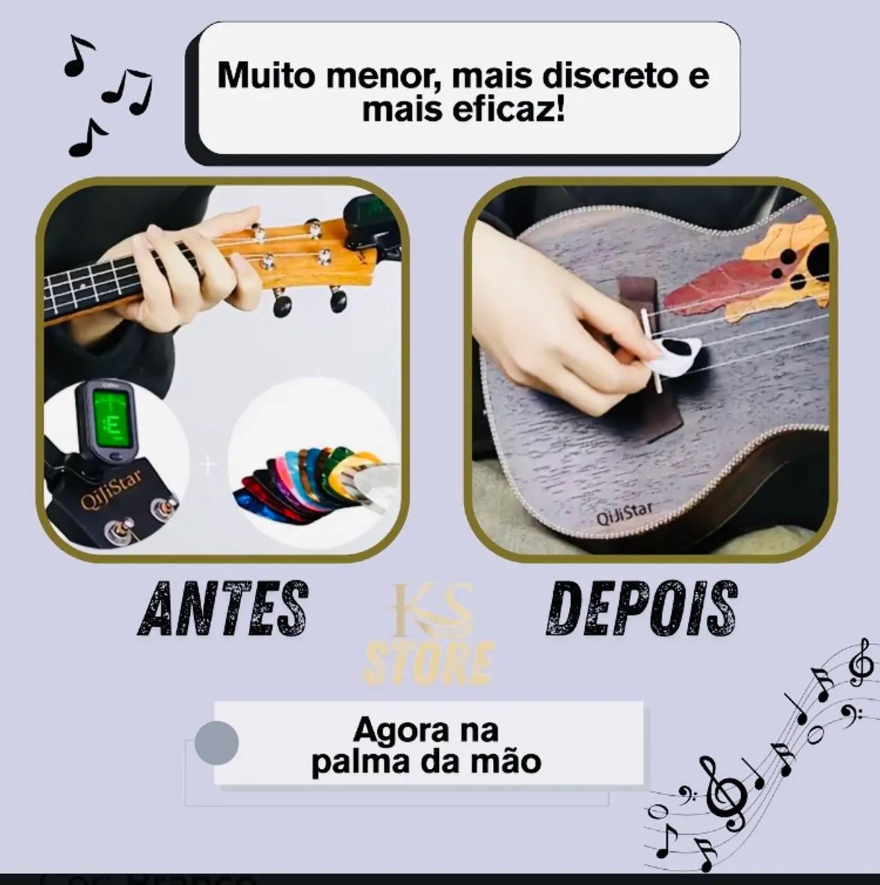 Palheta com afinador digital