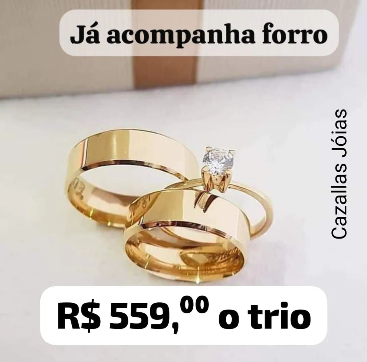 Alianças em moeda antiga Trio